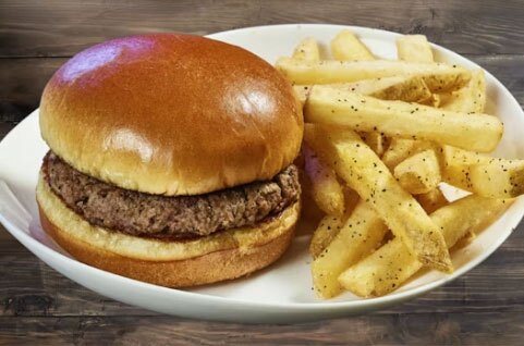 kids burger and fries
