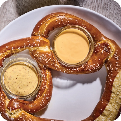 warm Bavarian pretzel