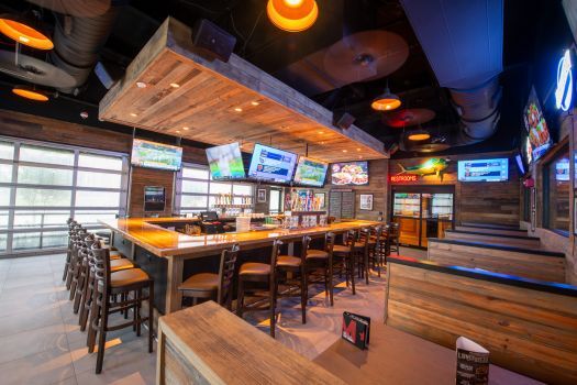 outdoor patio area in millers ale house